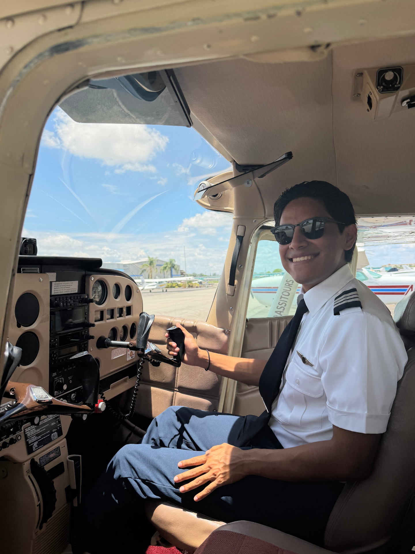 David at the controls